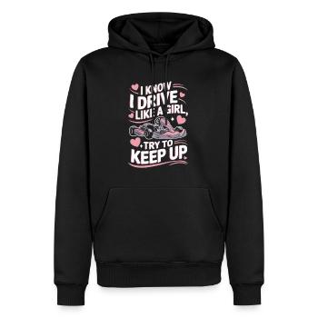 Kart fahren Gokart Mädchen lustiger Spruch - Männer Premium Bio Hoodie - Schwarz - Vorne - Nico (187cm)
