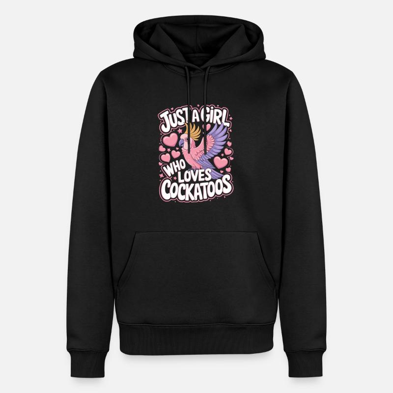 Kakadu Papagei Mädchen Spruch - Männer Premium Bio Hoodie - Schwarz