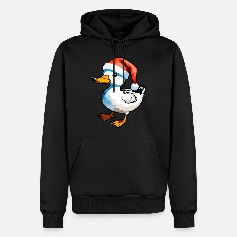 Dessin de Noël de canard - Sweat à capuche Premium bio Homme - noir