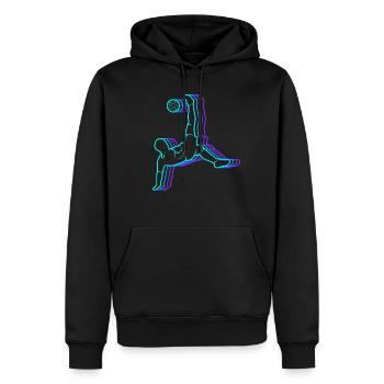 Football vintage enfants football hommes football - Sweat à capuche Premium bio Homme - noir - Devant - Nico (187cm)