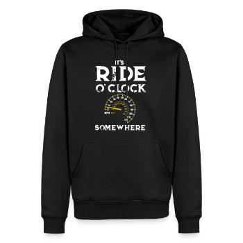 Motorcycling It's Ride O'clock Somewhere - Men’s Premium Organic Hoodie - black - Front - Nico (187cm)