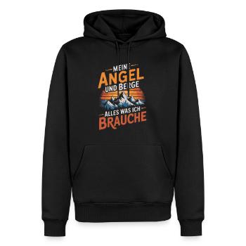 Angeln Fischen in der Natur lustiger Spruch - Männer Premium Bio Hoodie - Schwarz - Vorne - Nico (187cm)