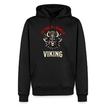 Valhalla Wikinger T-Shirt - Männer Premium Bio Hoodie - Schwarz - Vorne - Nico (187cm)