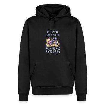 Never Change A Running System Fast Food Faultier - Männer Premium Bio Hoodie - Schwarz - Vorne - Nico (187cm)