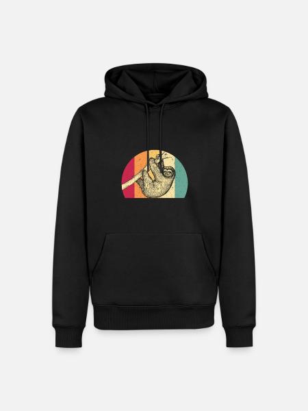 Retro Sloth - Men’s Premium Organic Hoodie - black