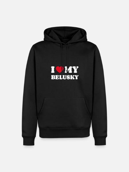 J’aime mon Belusky - Sweat à capuche Premium bio Homme - noir