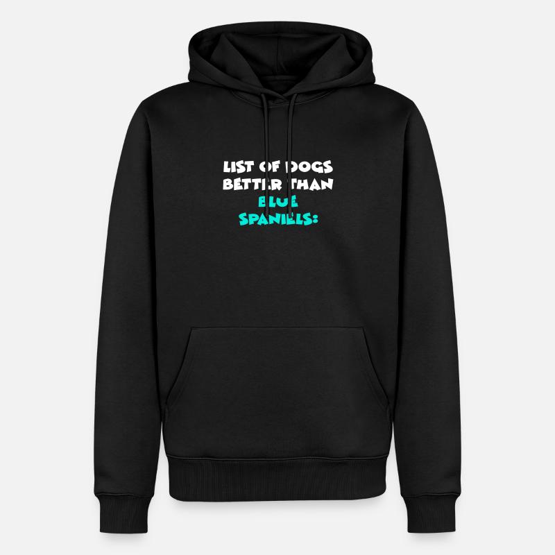 Blue Spaniels - Männer Premium Bio Hoodie - Schwarz