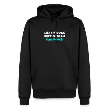 Cavapoms - Sweat à capuche Premium bio Homme - noir - Devant - Nico (187cm)