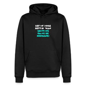 Griffons Fauve de Bretagne - Männer Premium Bio Hoodie - Schwarz - Vorne - Nico (187cm)