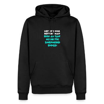 Chiens de berger mioritiques roumains - Sweat à capuche Premium bio Homme - noir - Devant - Nico (187cm)