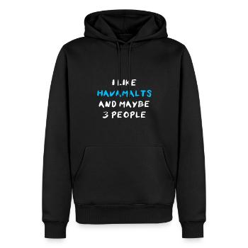 Havamalt - Men’s Premium Organic Hoodie - black - Front - Nico (187cm)