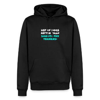 Smooth Fox Terriers - Men’s Premium Organic Hoodie - black - Front - Nico (187cm)