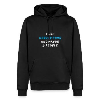 Border Pom - Männer Premium Bio Hoodie - Schwarz - Vorne - Nico (187cm)