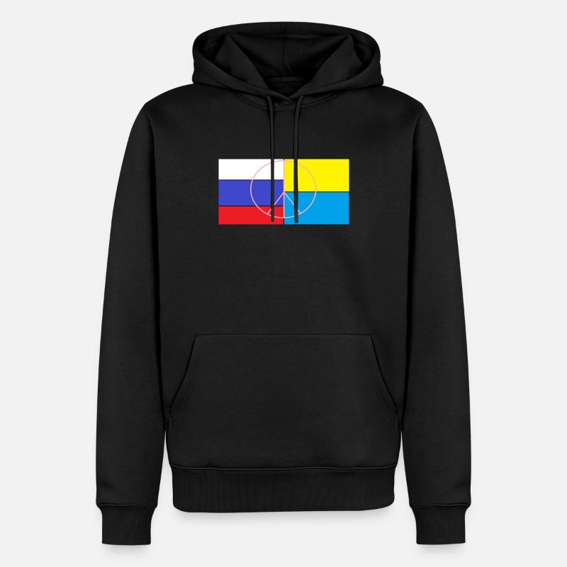 Russie vs Ukraine pease - Sweat à capuche Premium bio Homme - noir