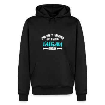 Taigan - Men’s Premium Organic Hoodie - black - Front - Nico (187cm)