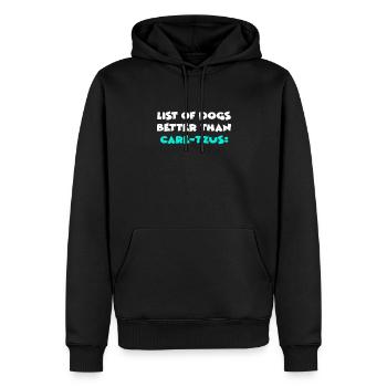 Soins-Tzus - Sweat à capuche Premium bio Homme - noir - Devant - Nico (187cm)