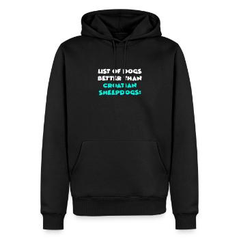 Chiens de berger croates - Sweat à capuche Premium bio Homme - noir - Devant - Nico (187cm)