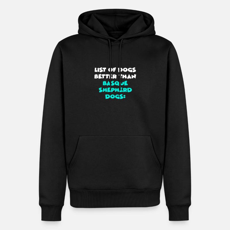 Chiens de berger basque - Sweat à capuche Premium bio Homme - noir