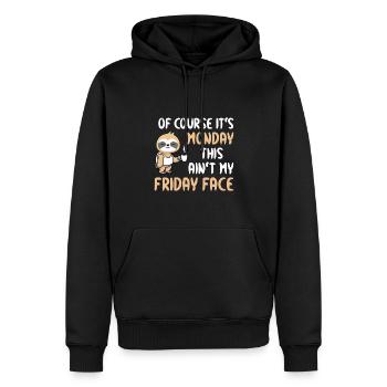 Sloth Monday - Men’s Premium Organic Hoodie - black - Front - Nico (187cm)