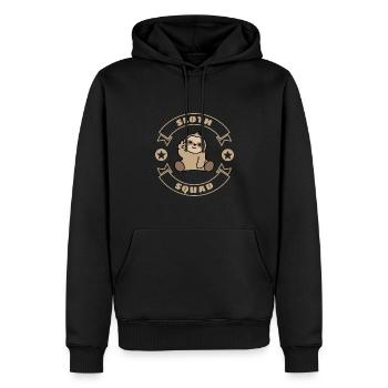 Sloth Squad Faultier - Männer Premium Bio Hoodie - Schwarz - Vorne - Nico (187cm)