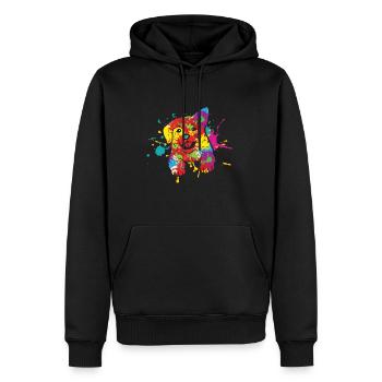 Golden Retriever Pop Art Motiv für Hundebesitzer G - Männer Premium Bio Hoodie - Schwarz - Vorne - Nico (187cm)