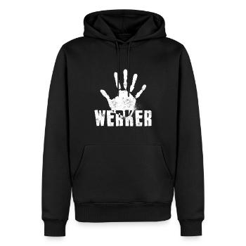 Handwerker - Männer Premium Bio Hoodie - Schwarz - Vorne - Nico (187cm)