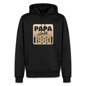 Jahr 1980 - Männer Premium Bio Hoodie - Schwarz - Vorne - Nico (187cm)