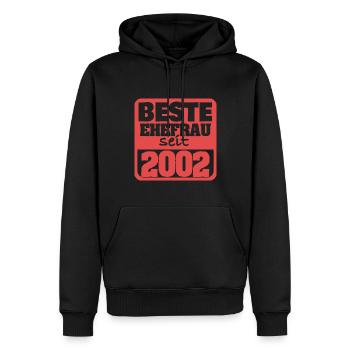 2002 - Männer Premium Bio Hoodie - Schwarz - Vorne - Nico (187cm)