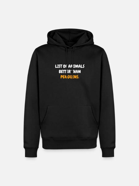 Pinguine - Männer Premium Bio Hoodie - Schwarz