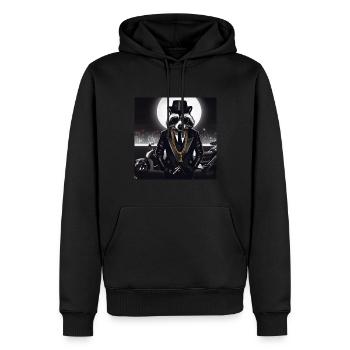 Gangster Waschbär - Männer Premium Bio Hoodie - Schwarz - Vorne - Nico (187cm)