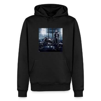 Art numérique de moto - Sweat à capuche Premium bio Homme - noir - Devant - Nico (187cm)