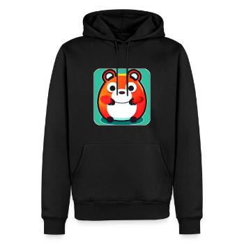 Niedlicher süßer dicker Hamster - Männer Premium Bio Hoodie - Schwarz - Vorne - Nico (187cm)