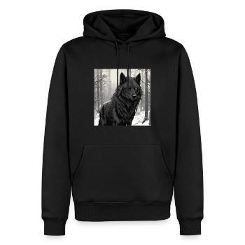 Black Wolf - Men’s Premium Organic Hoodie - black - Front - Nico (187cm)