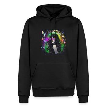 retro, 90's,90s,vibes,neon,stars,costume - Men’s Premium Organic Hoodie - black - Front - Nico (187cm)