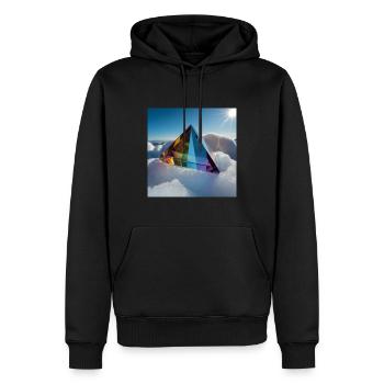 Rainbow crystal prism. Captivating,eye-catching - Men’s Premium Organic Hoodie - black - Front - Nico (187cm)