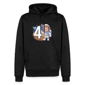 4th Birthday Astronaut Space Adventure for Boys - Männer Premium Bio Hoodie - Schwarz - Vorne - Nico (187cm)