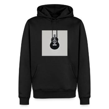 Gitarre - Vintage - Rock - Band - Freiheit - Männer Premium Bio Hoodie - Schwarz - Vorne - Nico (187cm)