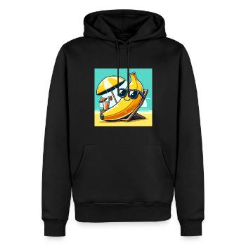 Relaxed like a banana on the beach! Relax - Men’s Premium Organic Hoodie - black - Front - Nico (187cm)