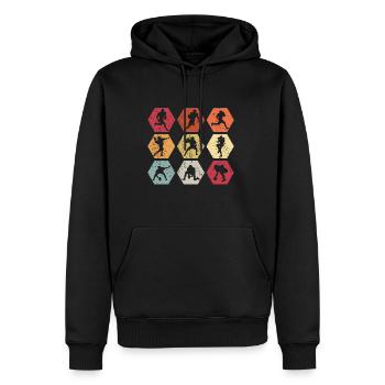 American Football Silhouette USA Football Spieler - Männer Premium Bio Hoodie - Schwarz - Vorne - Nico (187cm)