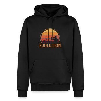 Evolution of man Drums Band Retro Vintage Drummer - Männer Premium Bio Hoodie - Schwarz - Vorne - Nico (187cm)