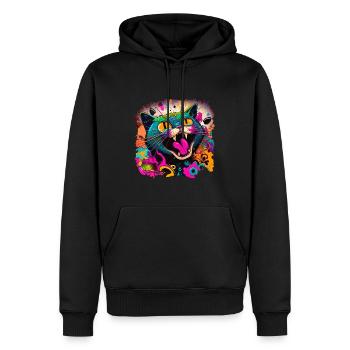 Chat dans le style graffiti - Sweat à capuche Premium bio Homme - noir - Devant - Nico (187cm)