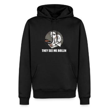 Sushi Meister - Männer Premium Bio Hoodie - Schwarz - Vorne - Nico (187cm)