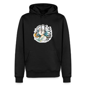 Anime / Bande dessinée / Japonais / Animation / Dessin animé - Sweat à capuche Premium bio Homme - noir - Devant - Nico (187cm)