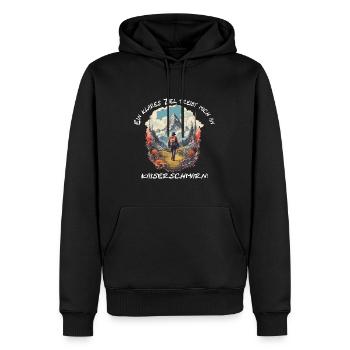 Wandern in den Bergen mit dem Ziel Kaiserschmarn - Männer Premium Bio Hoodie - Schwarz - Vorne - Nico (187cm)
