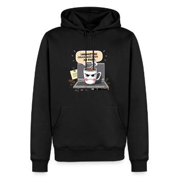 Grumpy Coffee Meeting Humor - Men’s Premium Organic Hoodie - black - Front - Nico (187cm)