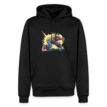 Graphique Breakdancer - Sweat à capuche Premium bio Homme - noir - Devant - Nico (187cm)