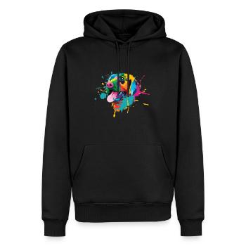 Golden Retriever Pop Art Motiv für Hundebesitzer - Männer Premium Bio Hoodie - Schwarz - Vorne - Nico (187cm)