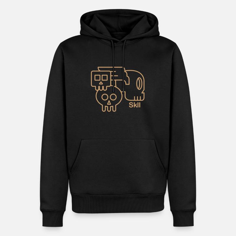 Skll - Schädel und Schädelfamilie - Männer Premium Bio Hoodie - Schwarz