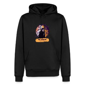 Le Vampire - Sweat à capuche Premium bio Homme - noir - Devant - Nico (187cm)