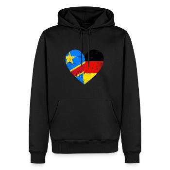 Demokratische Republik Kongo Deutschland - Männer Premium Bio Hoodie - Schwarz - Vorne - Nico (187cm)